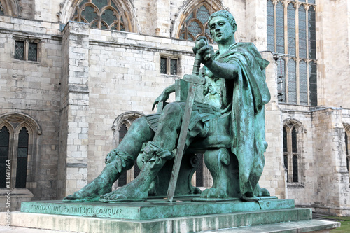 statue of Constantine I outside York Minster in England , GB