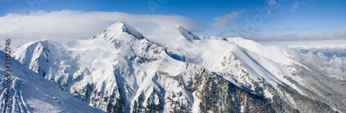 Photography Winter mountains panorama. Bulgaria, Bansko