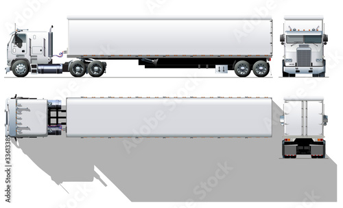 Vector hi-detailed commercial semi-truck