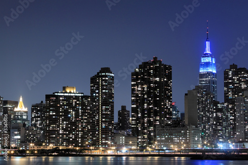 New York City at Night Lights  Midtown Manhattan