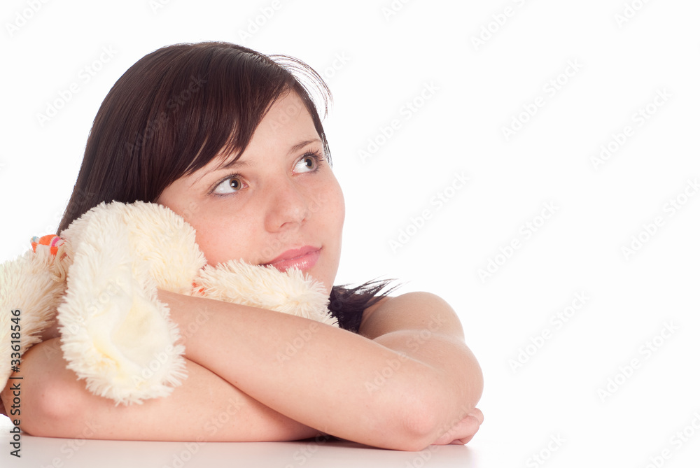 girl holding toy