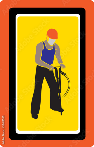 worker with jackhammer