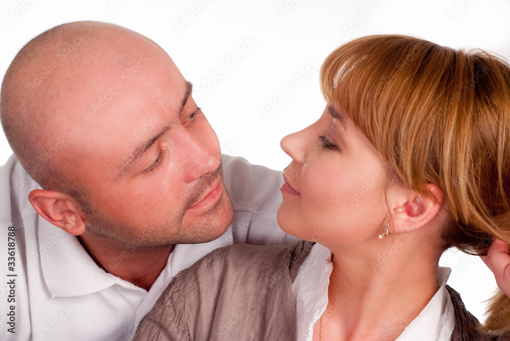 cute couple on white cute couple on white