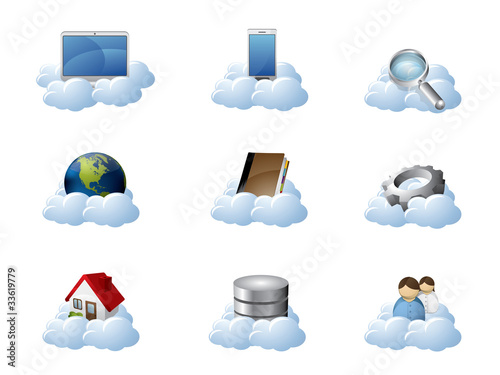 Vector Icons for Cloud Computing