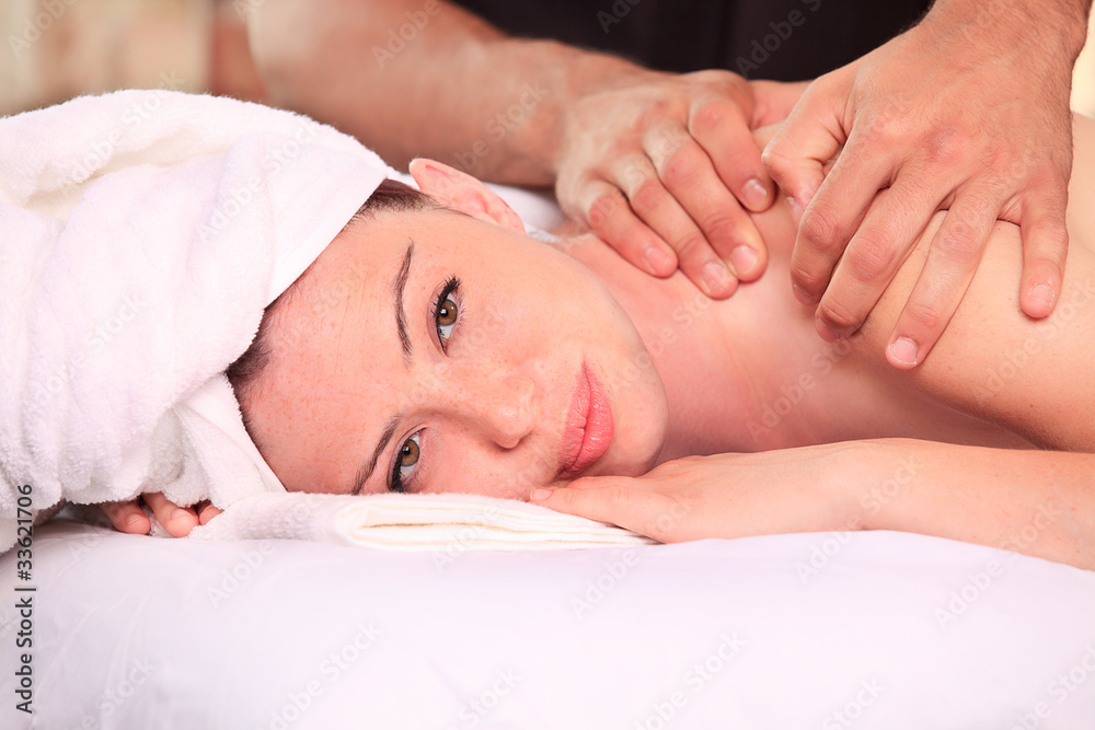 Woman receiving a massage