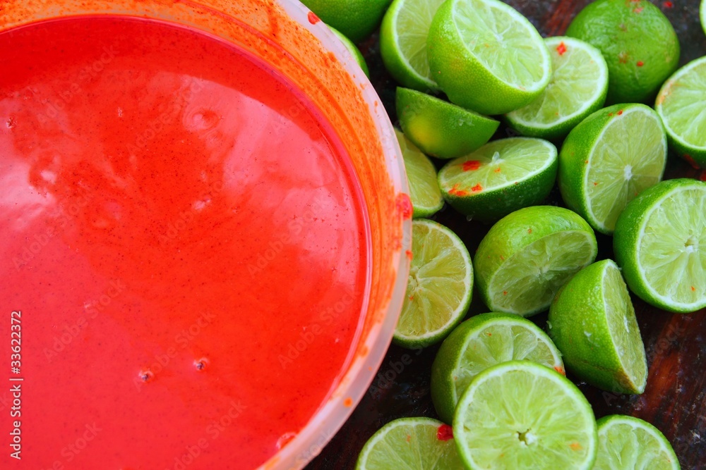 lemons after preparinng achiote tikinchick Mayan lemons after preparinng achiote tikinchick Mayan