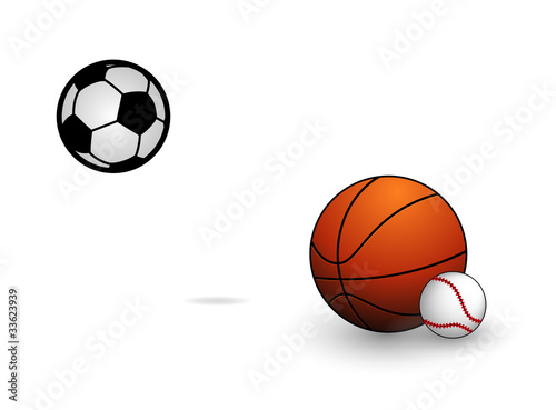 symbols set of basketball and football balls