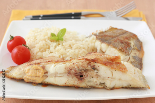 Fried flounder with rice