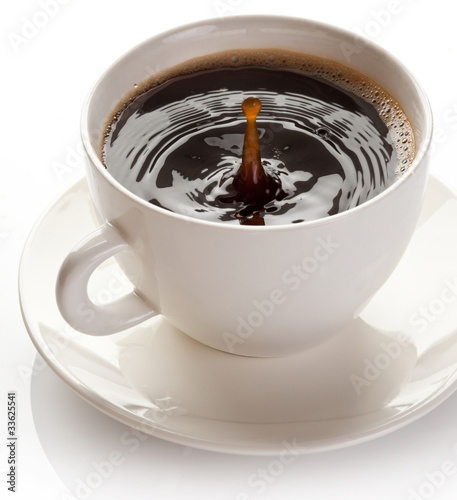 Splash in coffee cup.