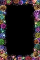 Various fireworks frame