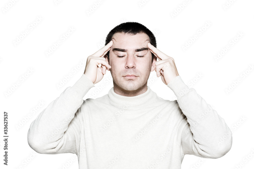 Man suffering from headache Man suffering from headache