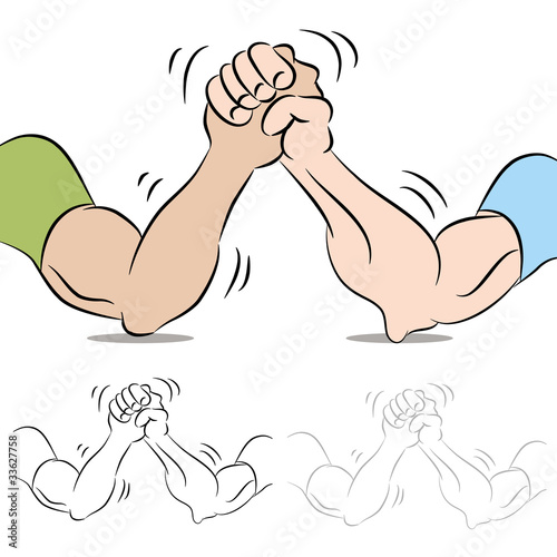 Two People Arm Wrestling © John Takai