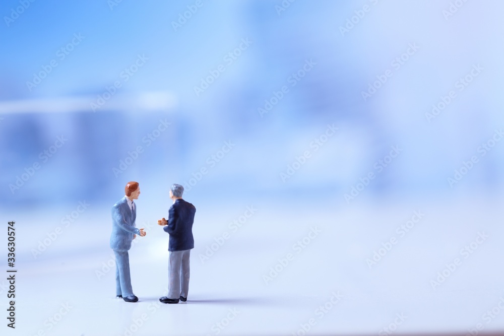 Miniature figurines of successful business team. Miniature figurines of successful business team.