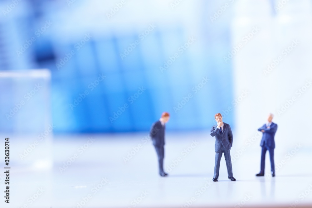 Miniature figurines of successful business team. Miniature figurines of successful business team.