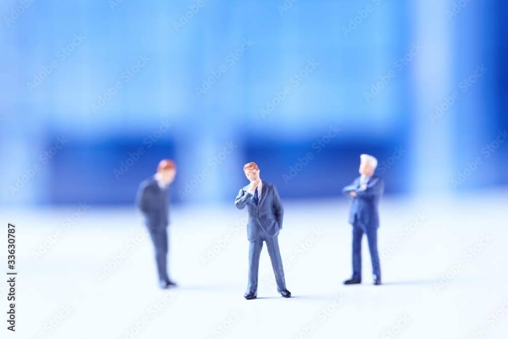 Miniature figurines of successful business team. Miniature figurines of successful business team.