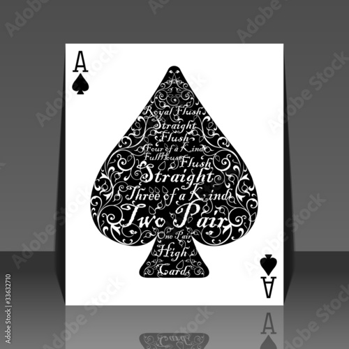 Poker card spade ace - the perfect card - flyer design