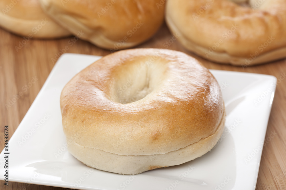 A fresh plain bagel A fresh plain bagel