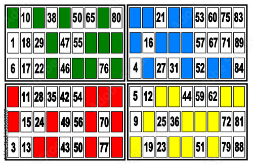 Carte de loto et bingo