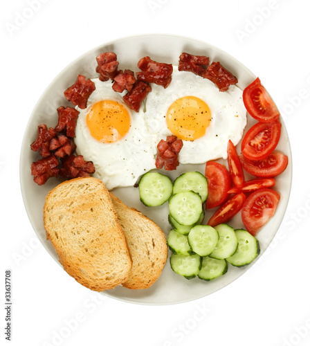 fried eggs with sausage