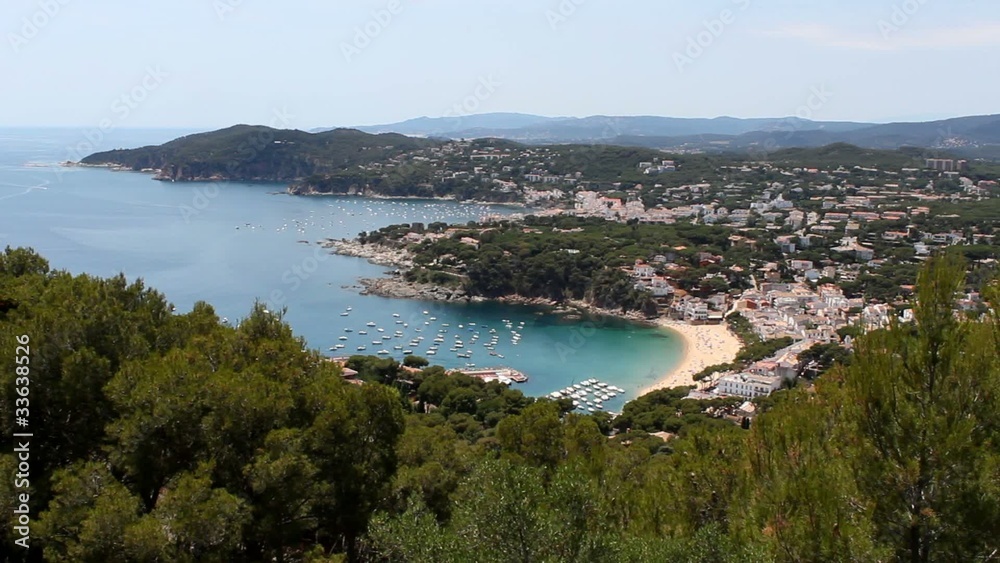 Playa y costa de Llafranc, Costa Brava, España, Europa Playa y costa de Llafranc, Costa Brava, España, Europa
