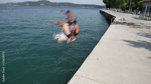 kids having fun at the sea, shooting Canon 5D MarkII photo