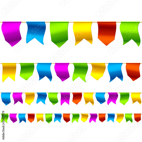 Seamless bunting flags