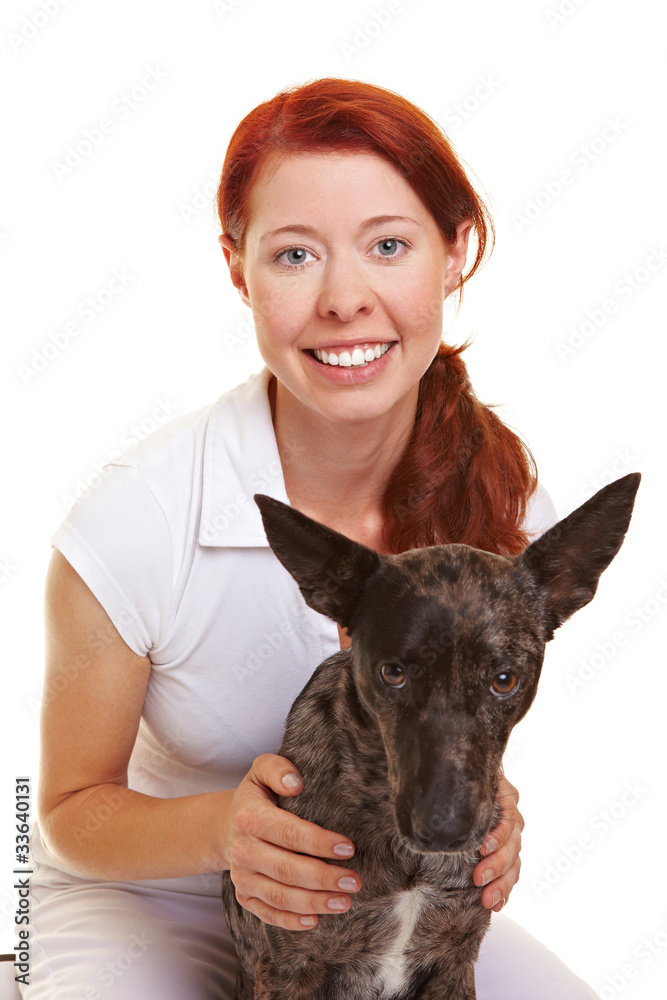 Junge Frau mit ihrem Hund Stock Photo Adobe Stock