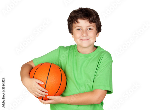Beautiful child with basket ball