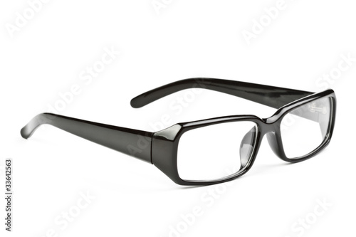 modern black glasses isolated on white background