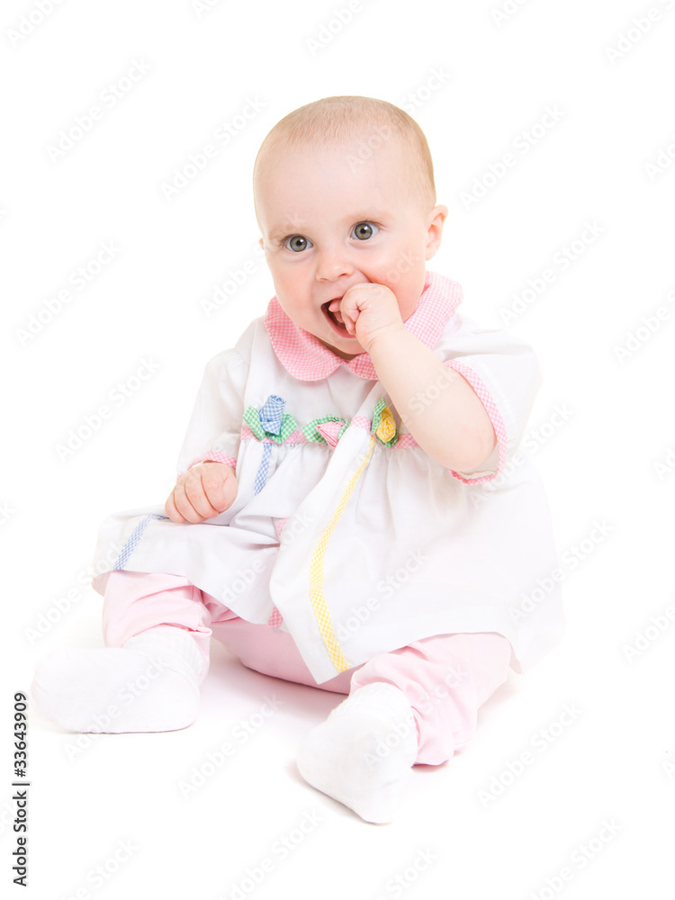 Baby on a white background.