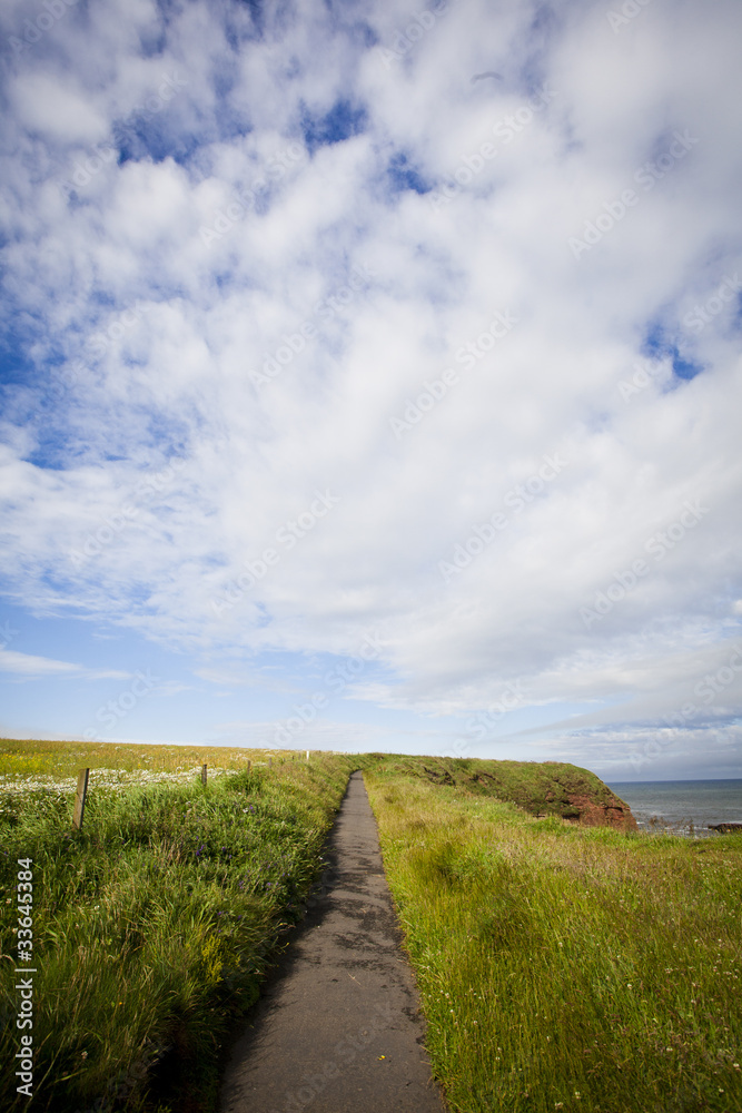 blue sky in arbrouth - northern scotland