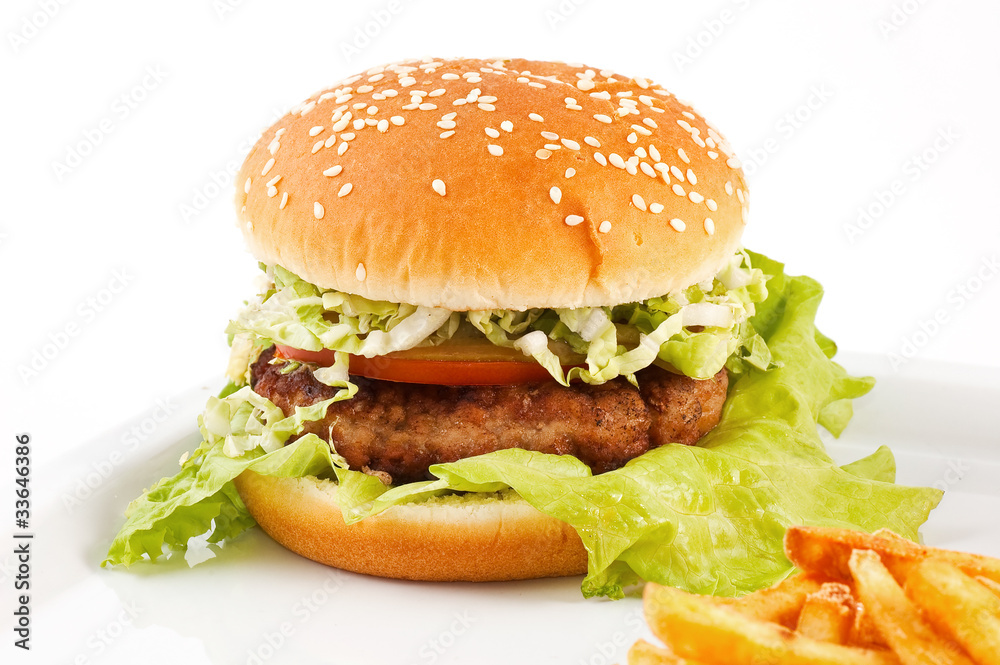 Hamburger with bread close up. Hamburger with bread close up.