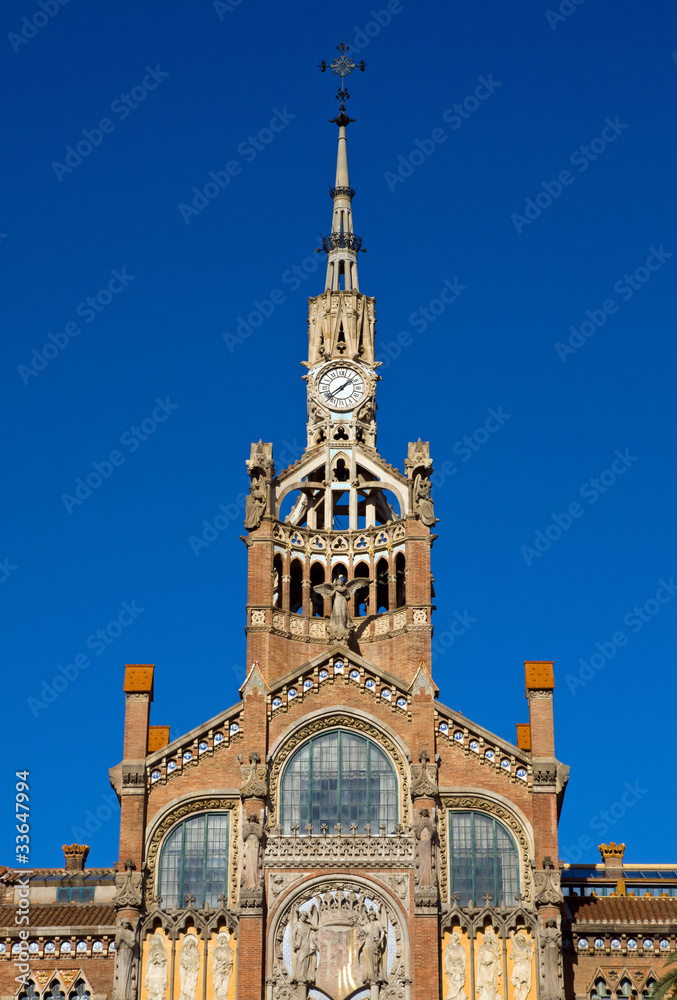 Tower of Hospital de la Santa Creu in Barcelona