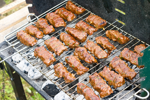 Traditional Croatian cevapcici on the grill