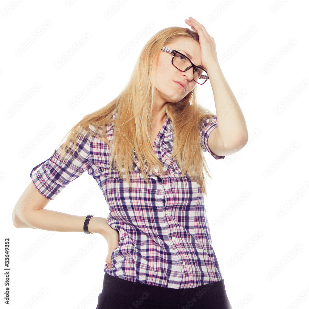 Stressed and freaking out woman Stressed and freaking out woman