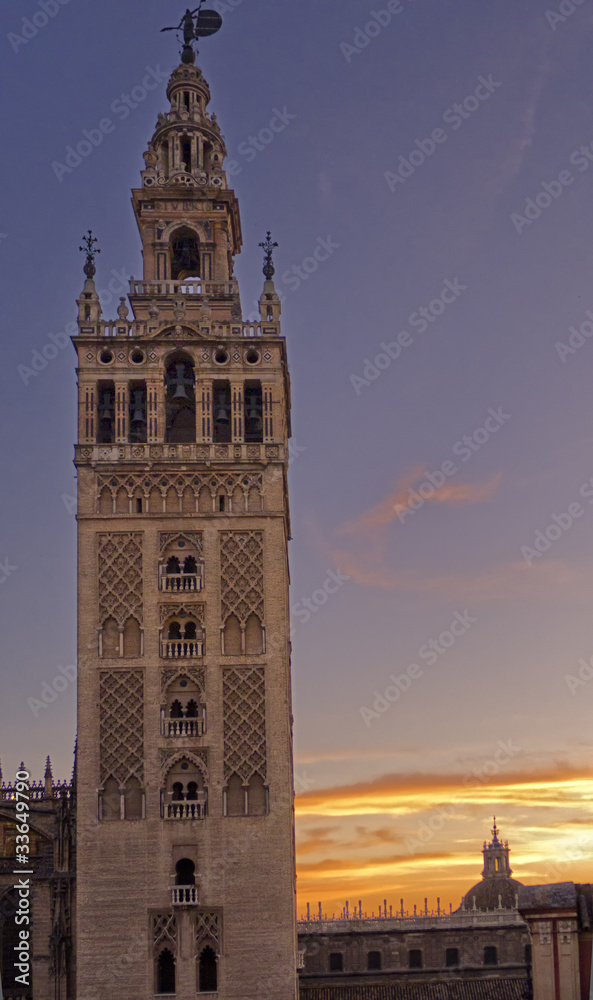 Seville Cathedral at sunset