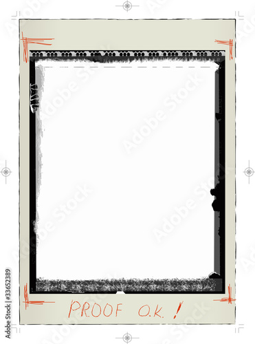 Instant picture, blank frame, caption approved