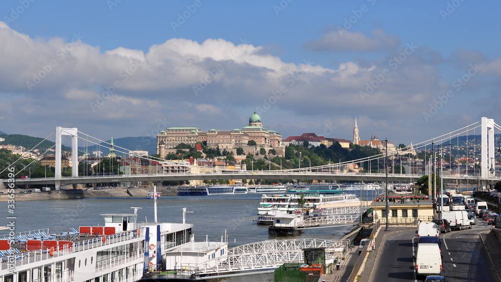Budapest panorama with Buda castle,Hungary