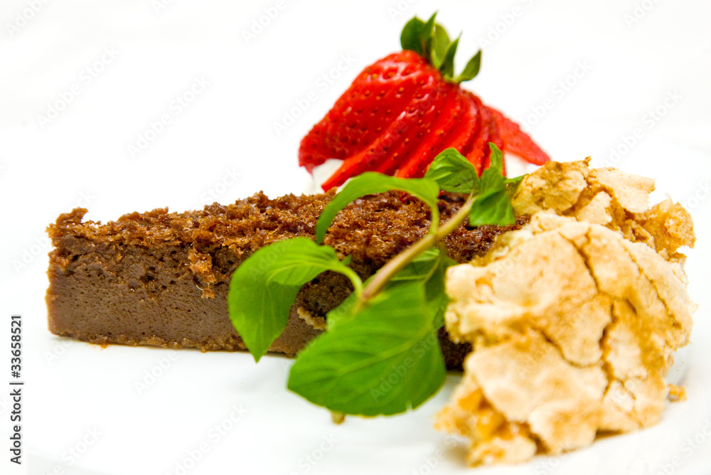 Slice chocolate cake Slice chocolate cake