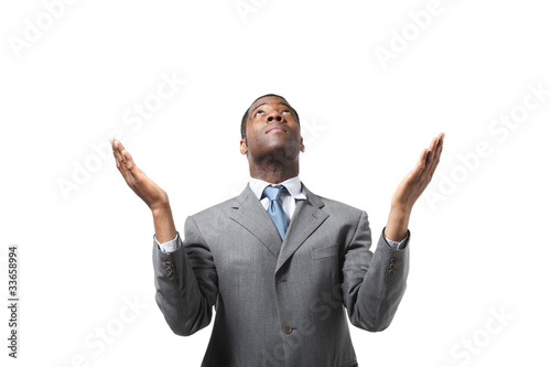 Foto businessman from africa look up