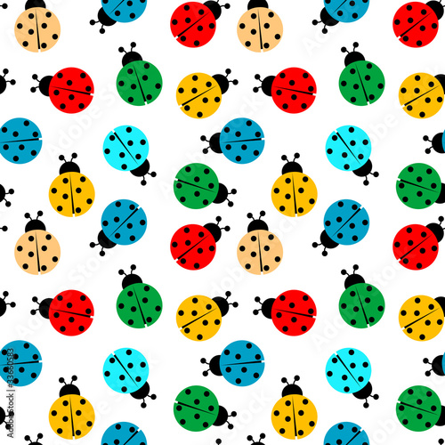 ladybugs in colors seamless pattern