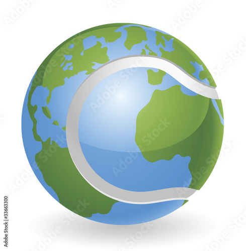 World globe tennis ball concept