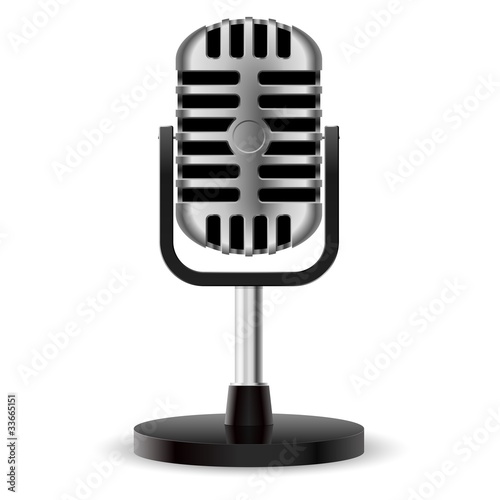 Realistic retro microphone