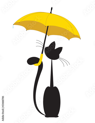 Cat in umbrella