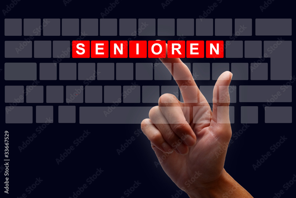 Klick Tastatur Senioren Stock Illustration | Adobe Stock