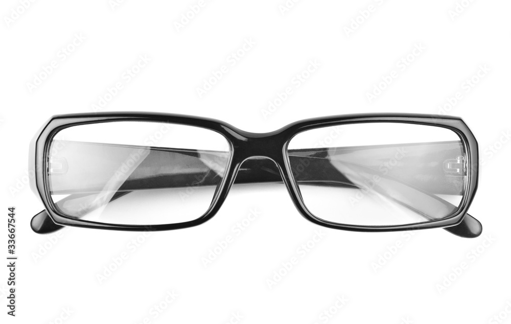 Fototapeta premium modern black glasses isolated on white background