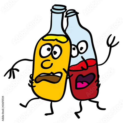 Doodle drunk bottles