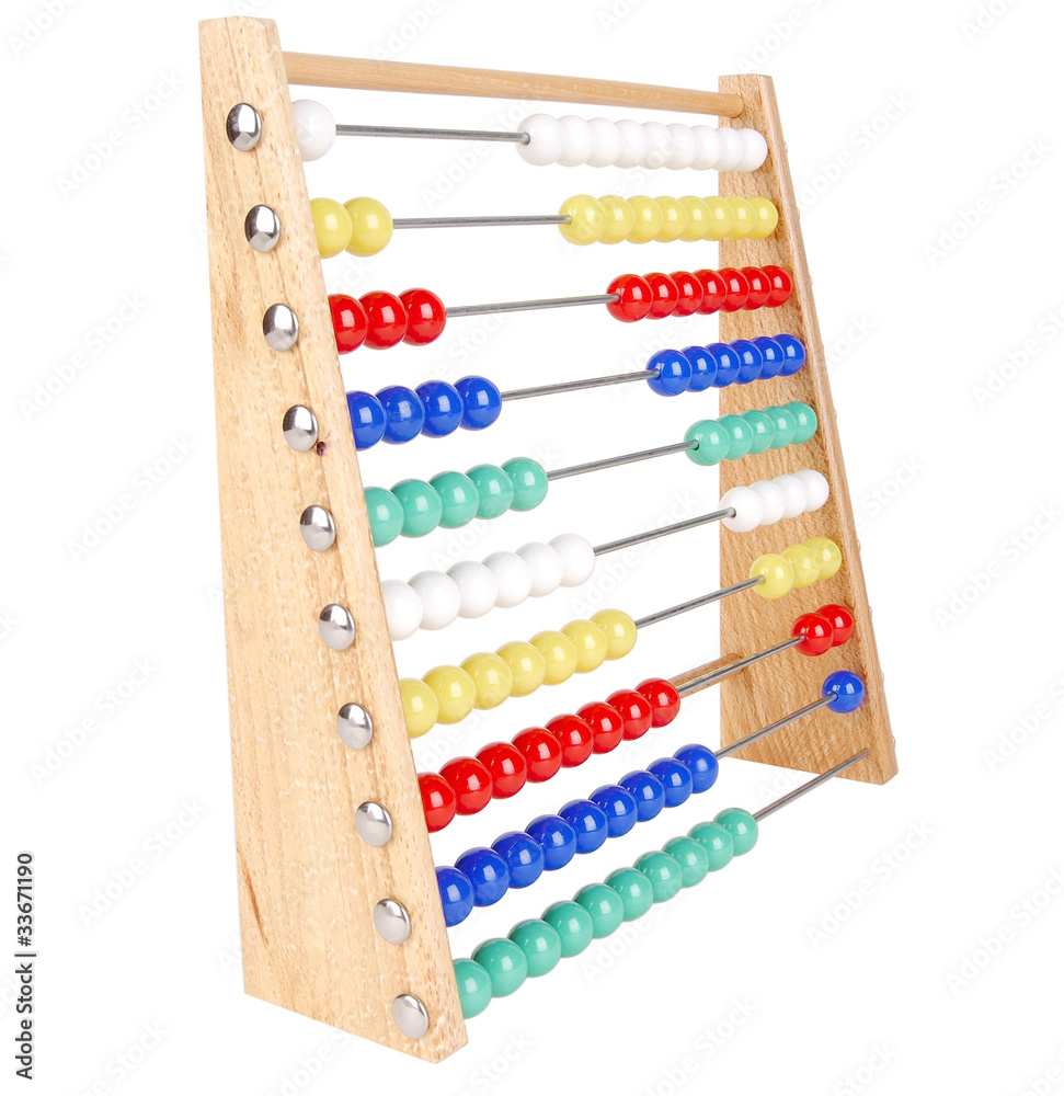 Abacus With Bright Colored Beads Set oout in symettrical pattern Abacus With Bright Colored Beads Set oout in symettrical pattern
