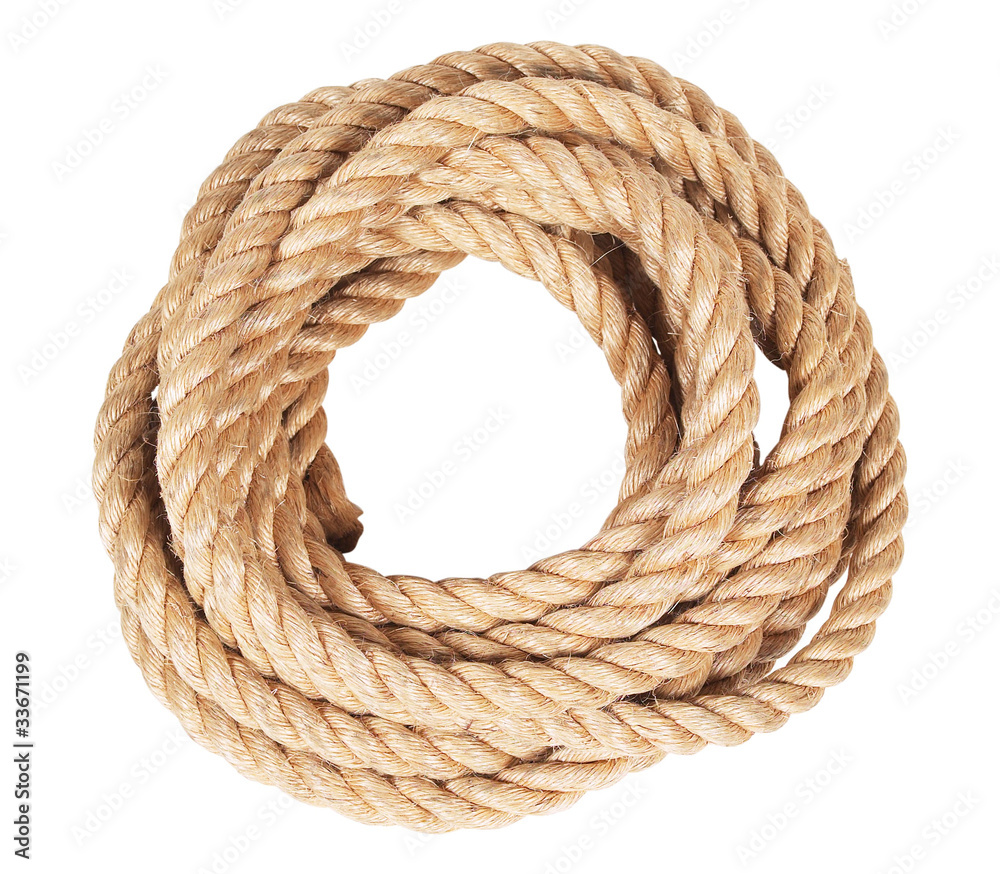 Small Rope Coiled On White Background Stock Photo, Picture and