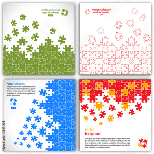 Puzzle pieces vector design set